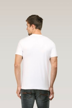 White Solid Tshirt for Men and Women Regular Fit Back